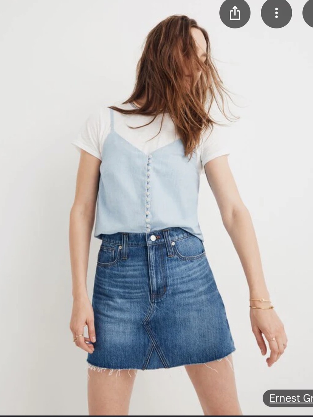 Madewell Rigid Denim A-Line Mini Skirt in Medium Wash Size 27